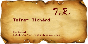 Tefner Richárd névjegykártya