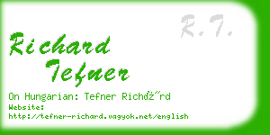 richard tefner business card